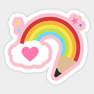 Rainbow Pencil Sticker